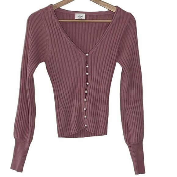 ARITZIA WILFRED PEARL BUTTON  KNIT CARDIGAN‎ SIZE XXS - Picture 1 of 7